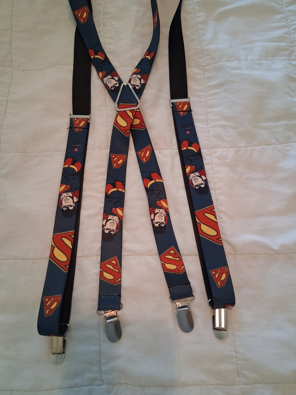 Buckle-Down Superman Suspenders - Navy Blue, Red, Yellow